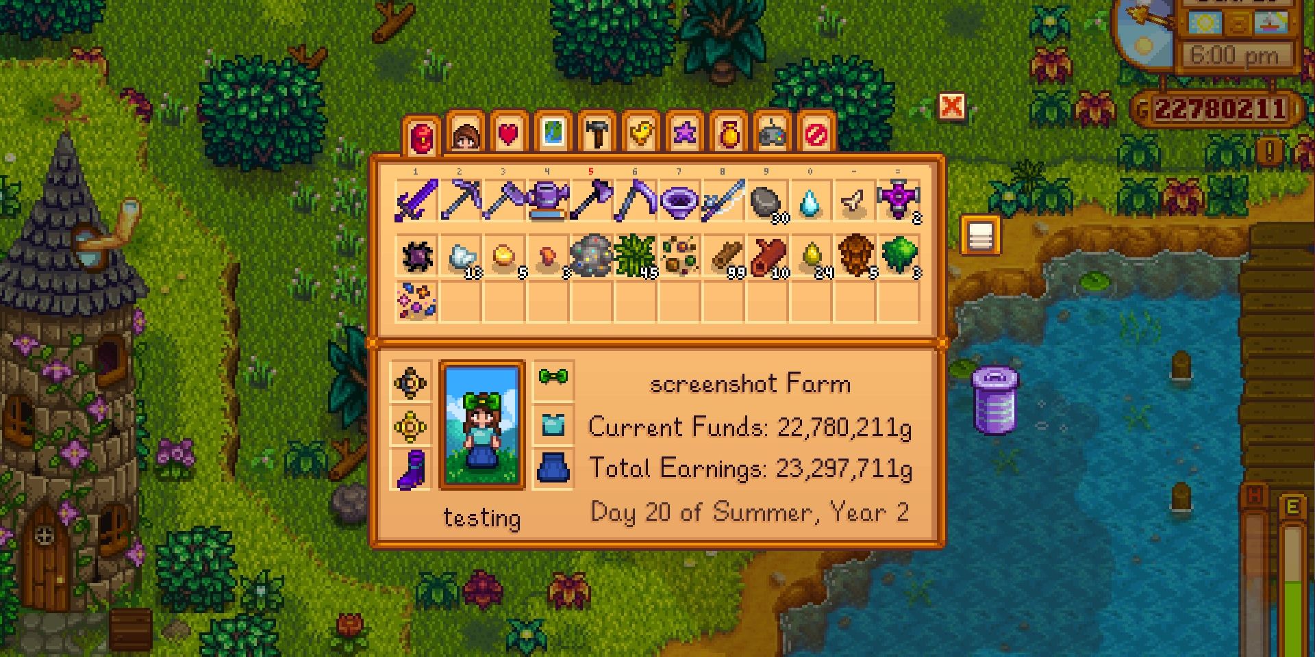 Image of the full Backpack Upgrade in Stardew Valley.