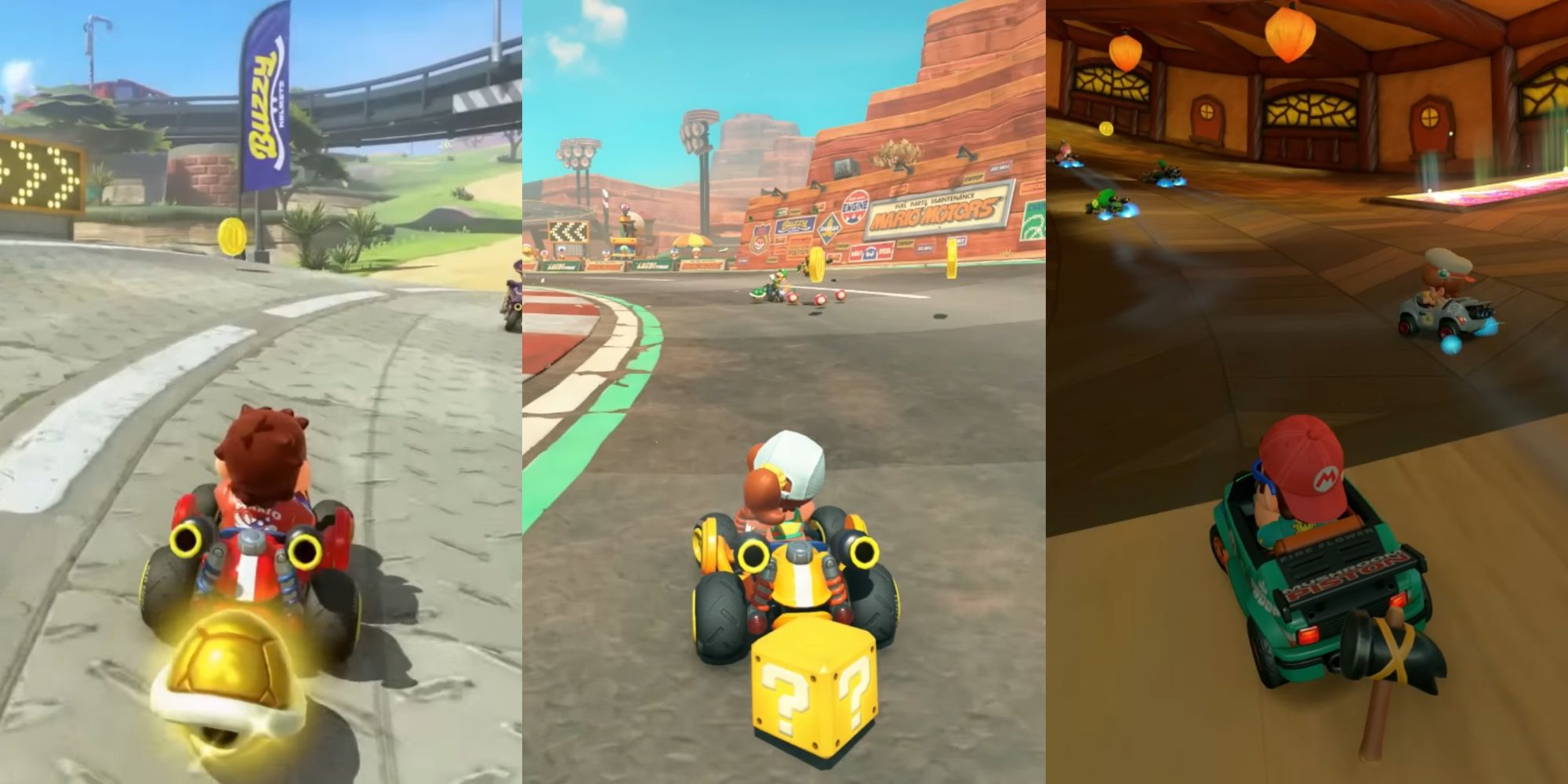 Coin Shell, Question Block, and Hammer Items in Mario Kart World