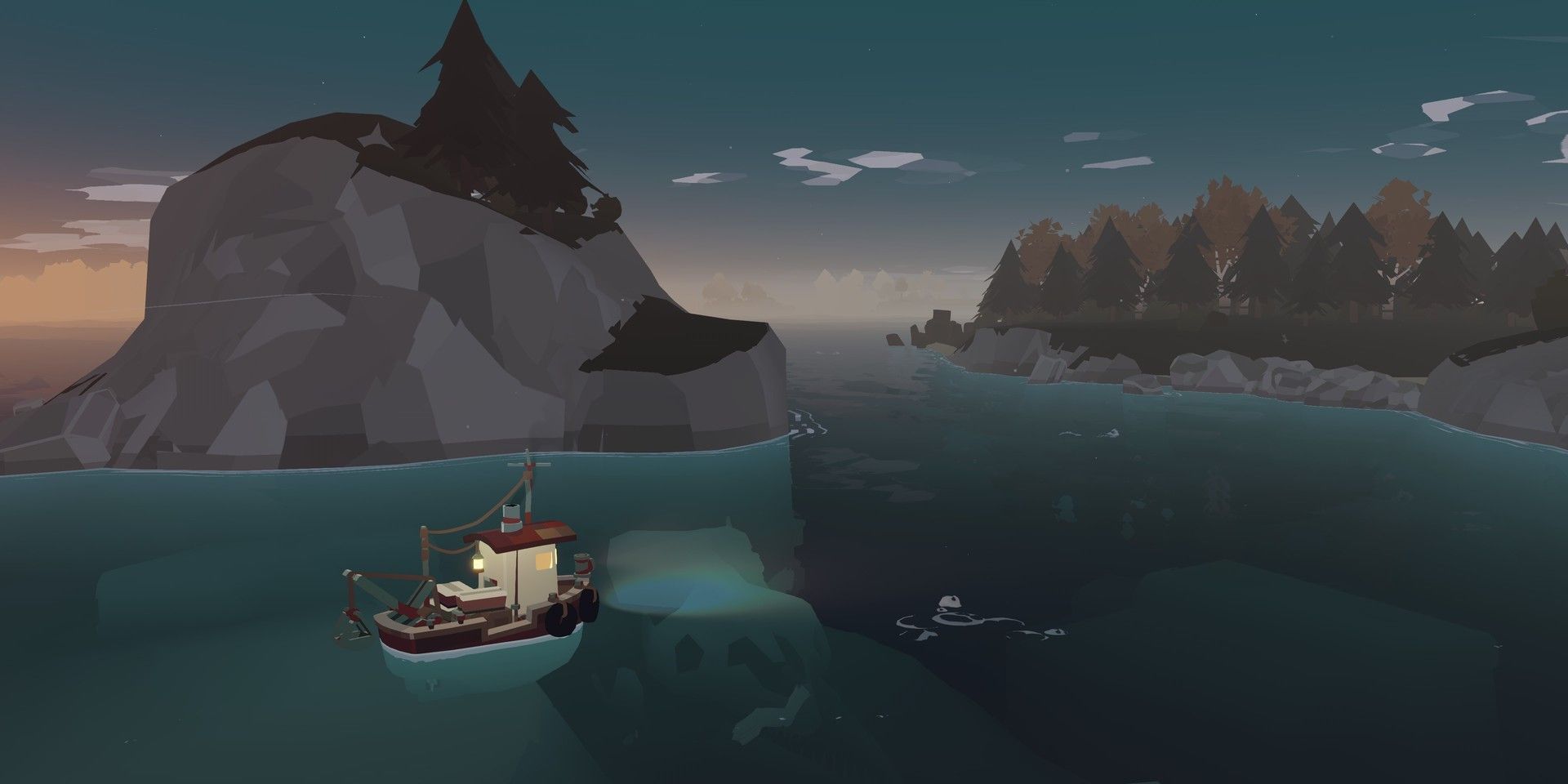Dredge Boat Sailing on the Forest Coast