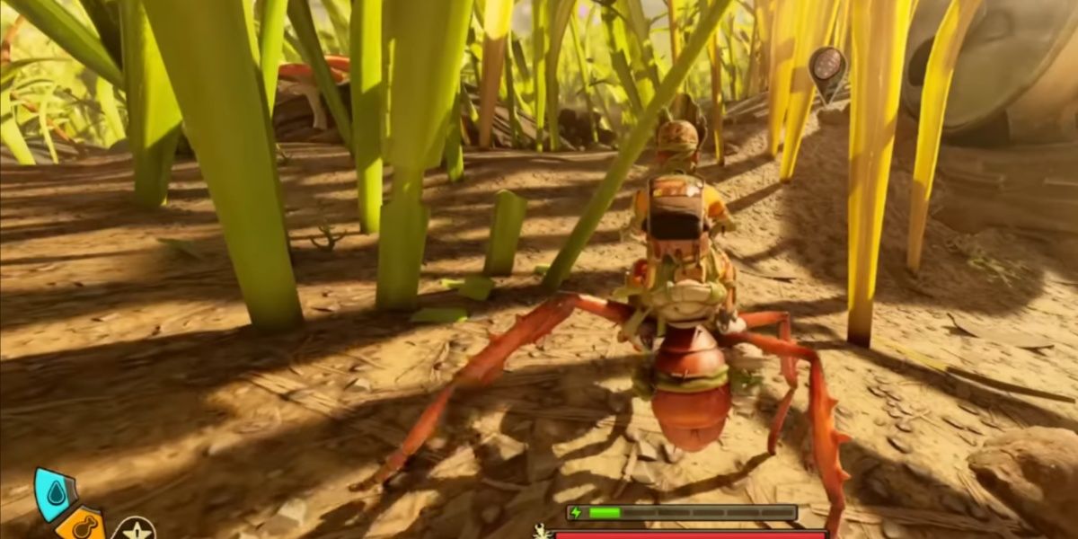 Riding a Red Soldier Ant Buggy in Grounded 2