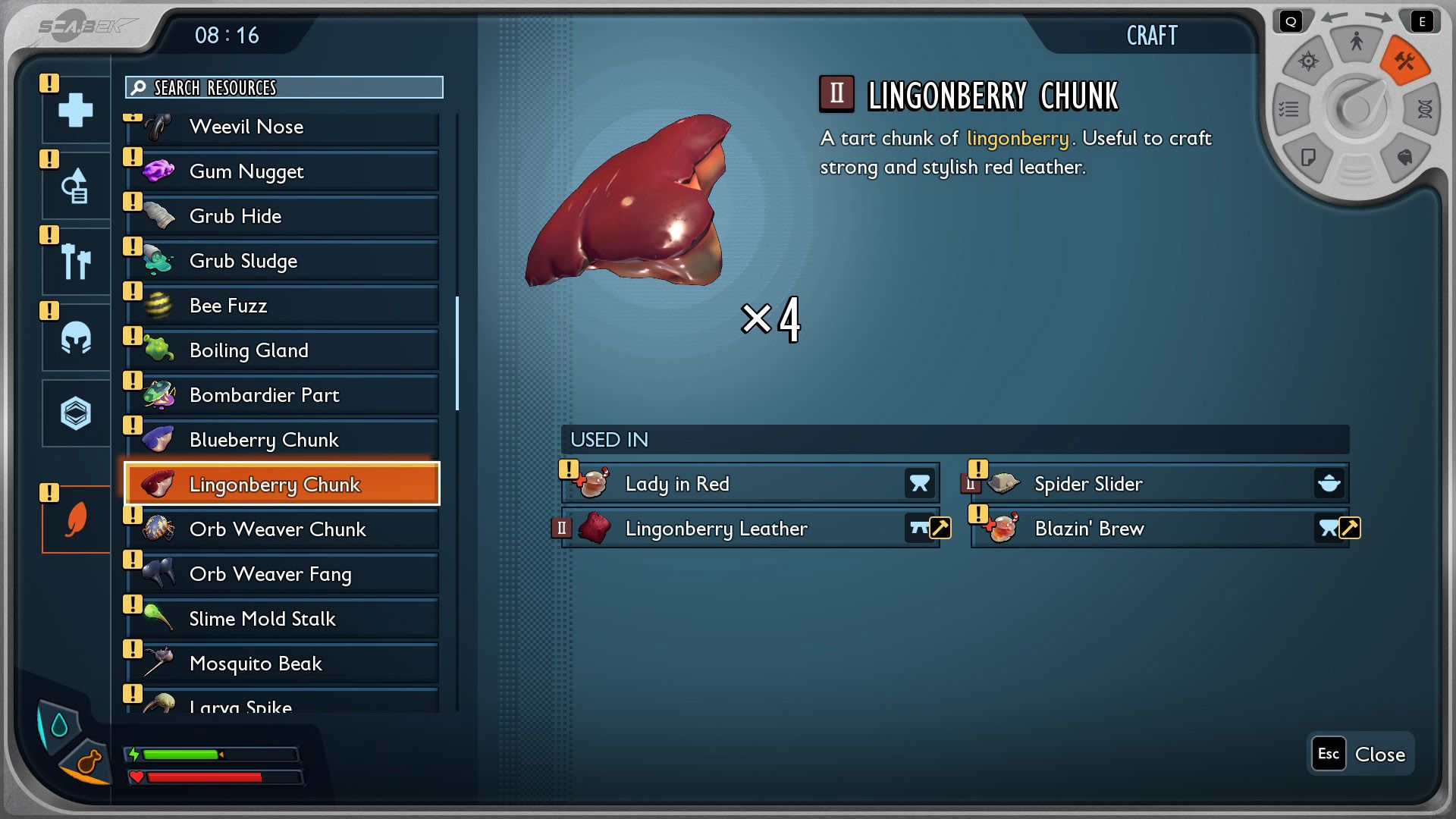 Grounded 2 Lingonberry Chunk Craft