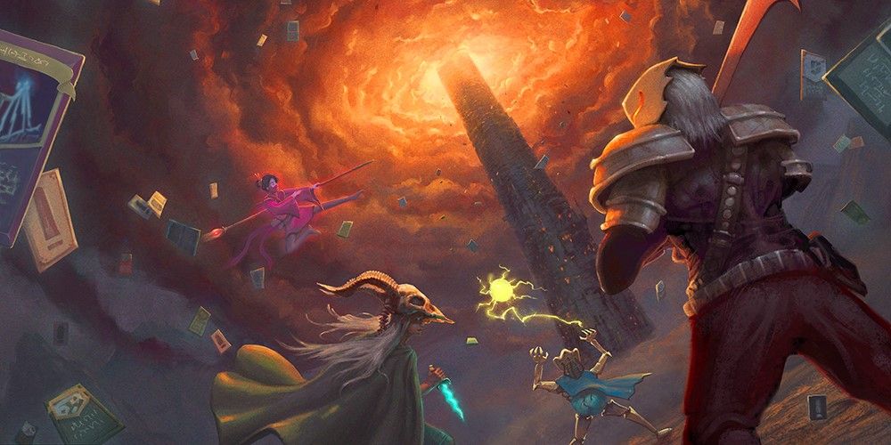 Adventurers see spire rising into the heavens