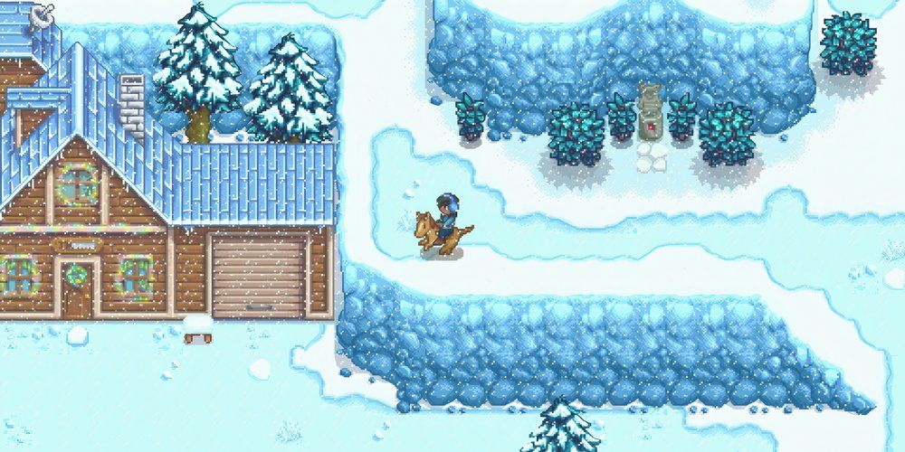 Stardew-Valley-Player-riding-horse-in-winter