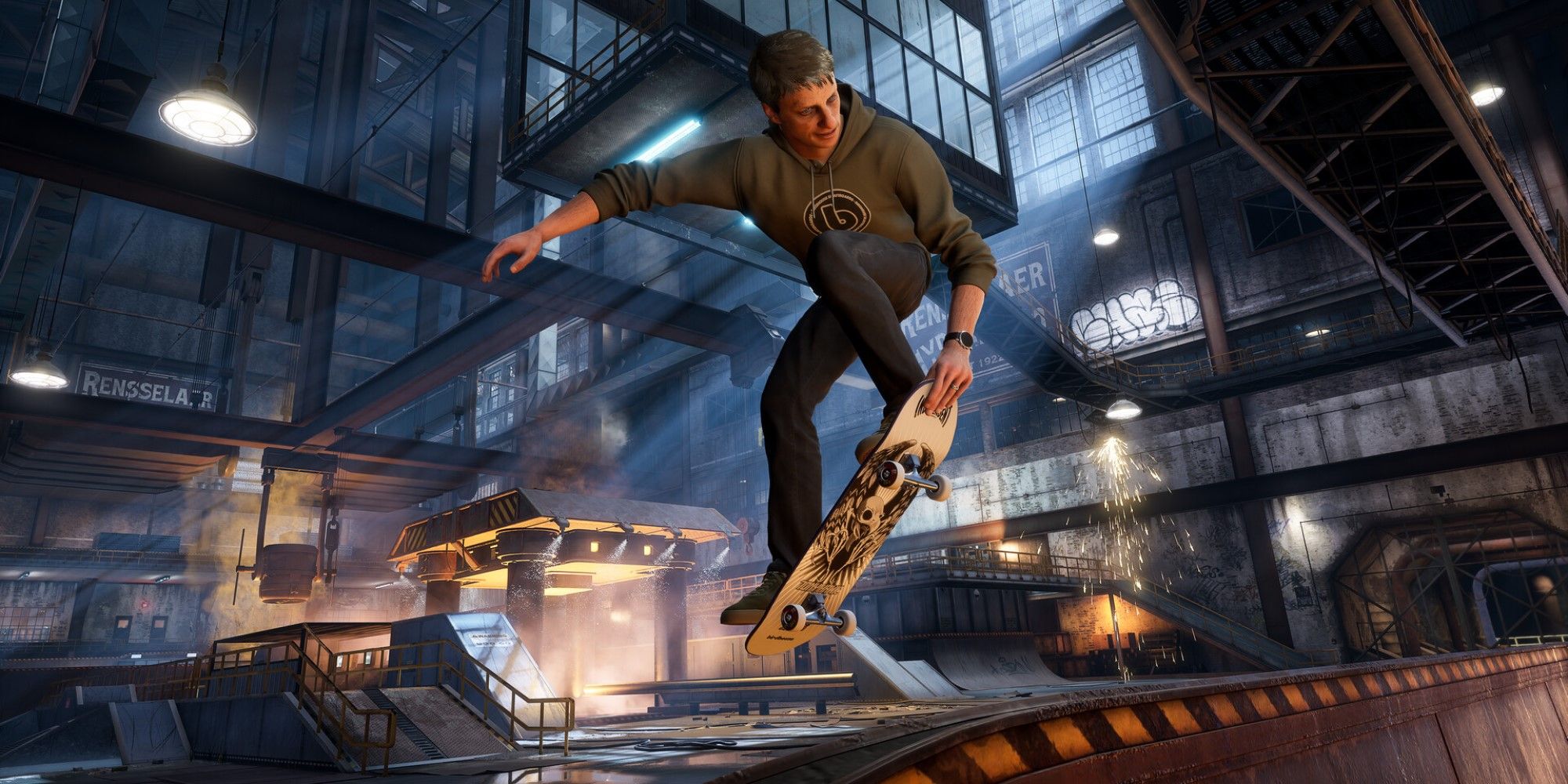 Tony Hawk's Pro Skater 3+4 Tony Hawk skating in The Foundry