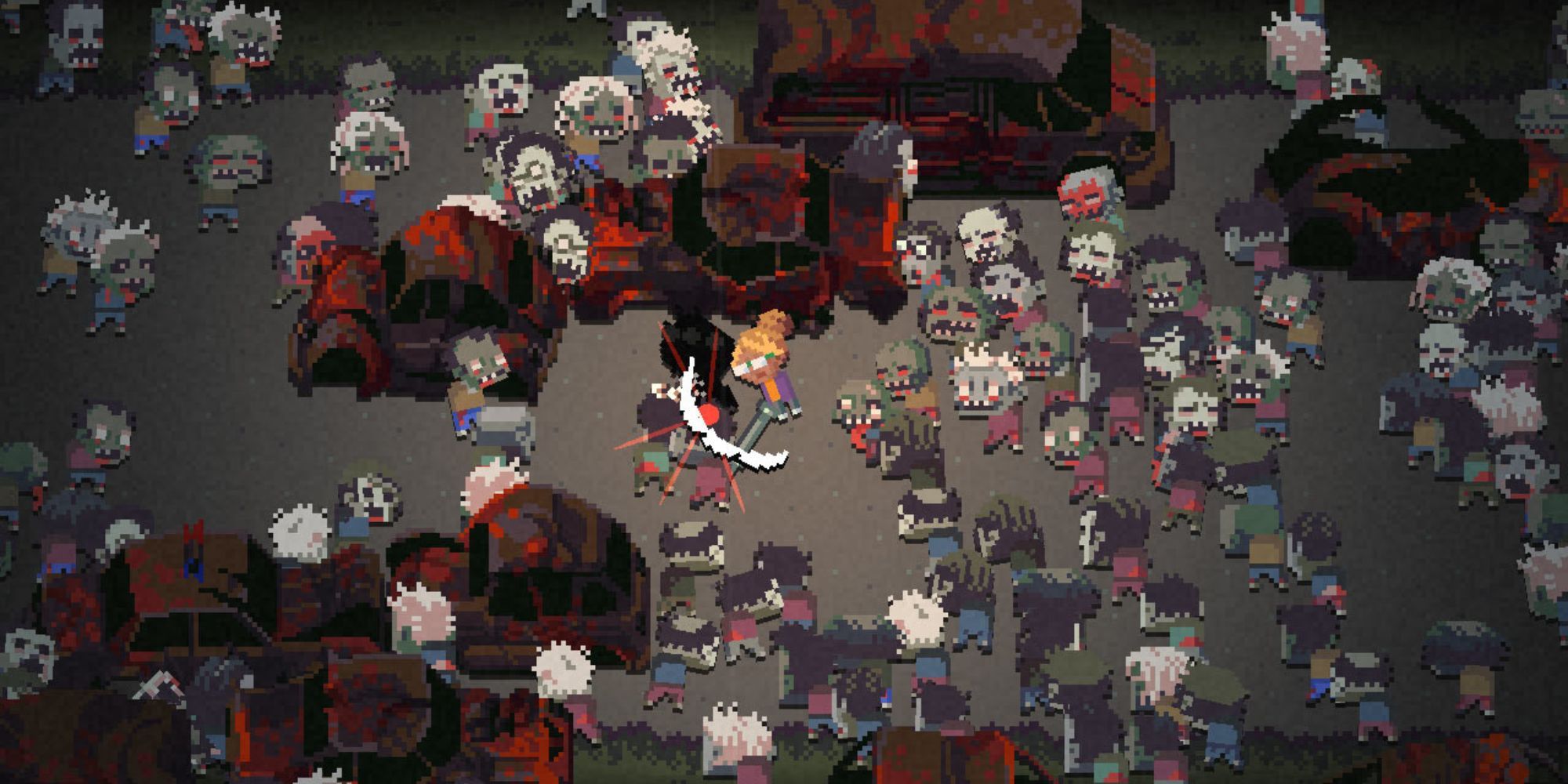 Survivor holds out against horde of zombies