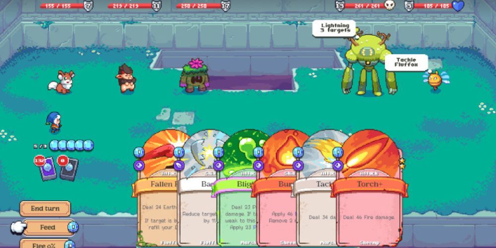 Screenshot of combat gameplay in Moonstone Island